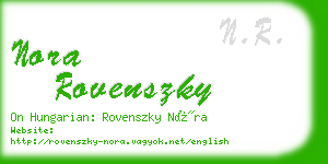 nora rovenszky business card